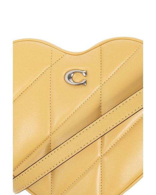 COACH Yellow 'heart' Shoulder Bag,