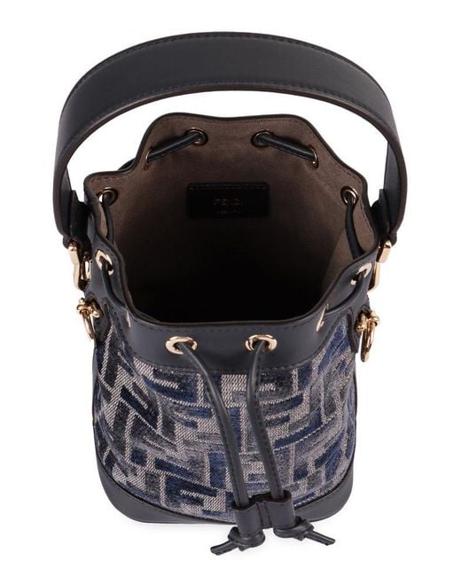 Fendi Black Mon Tresor Ff Motif Bucket Bag