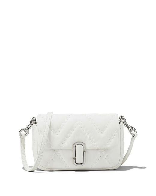 Marc Jacobs White The Quilted Leather J Marc Mini Bag