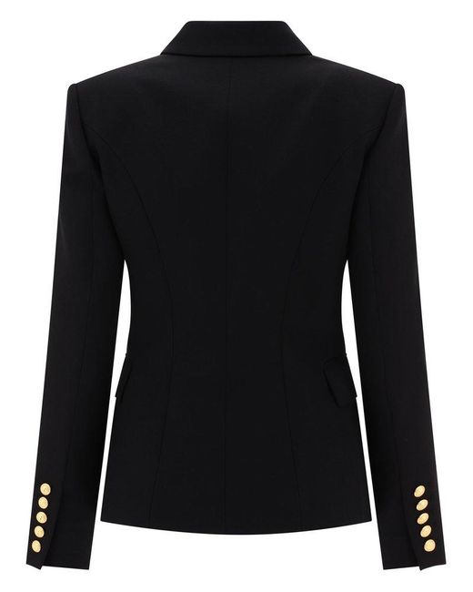 Balmain Black Button Embellished Tailored Blazer