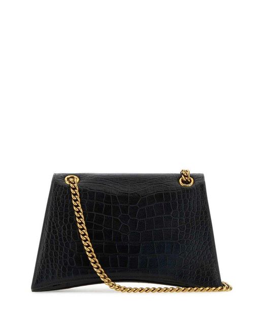 Balenciaga Black Crush Medium Chained Shoulder Bag