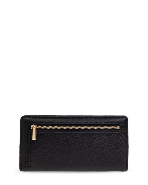MICHAEL Michael Kors Black Bryant Large Pebbled Snap-Front Wallet