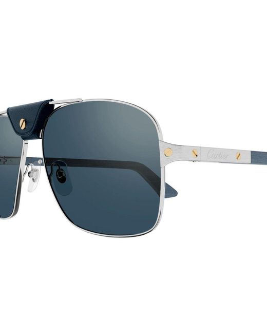 Cartier Blue Aviator Frame Sunglasses for men