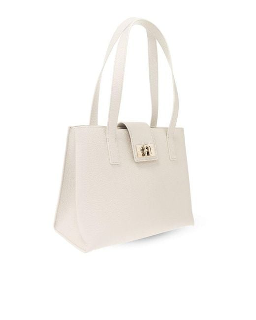 Furla White '1927 Medium' Shopper Bag,