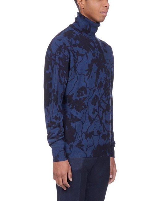 Etro Blue Turtleneck Sweater for men