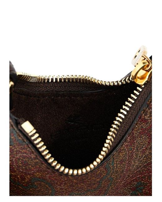 Etro Brown Hobo Paisley Mini Handbag