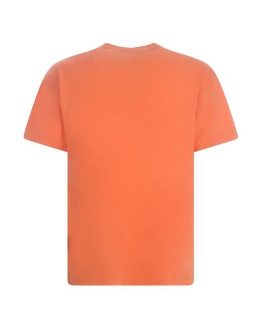 Palm Angels Orange Jimmy Logo-printed Crewneck T-shirt for men