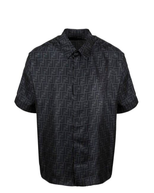 Fendi Black Ff Silk Shirt for men