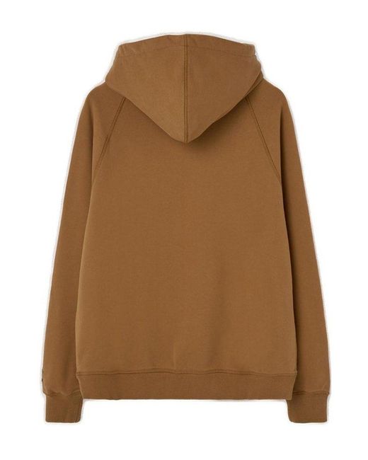 Barbour Brown X Noah Logo Embroidered Drawstring Hoodie for men