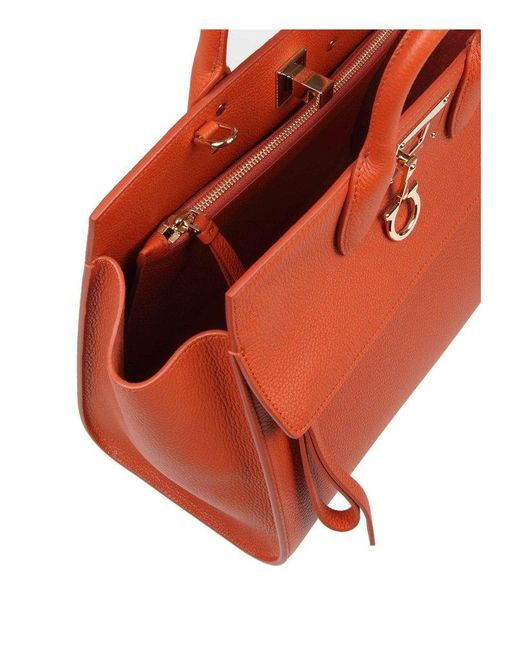 Ferragamo Orange Studio Sof Handbag