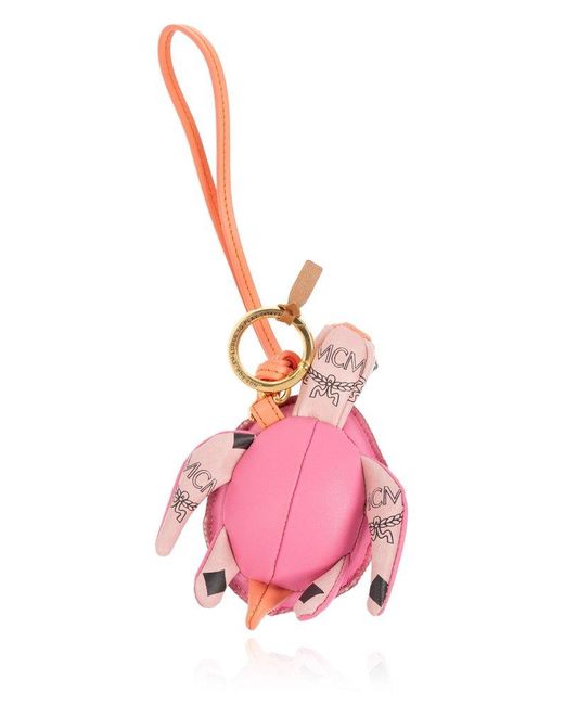 MCM Pink Keychain With A Turtle-Shaped Charm for men
