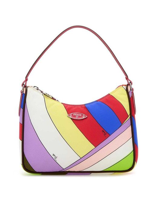 Emilio Pucci Gray Vortici Print Tote Bag