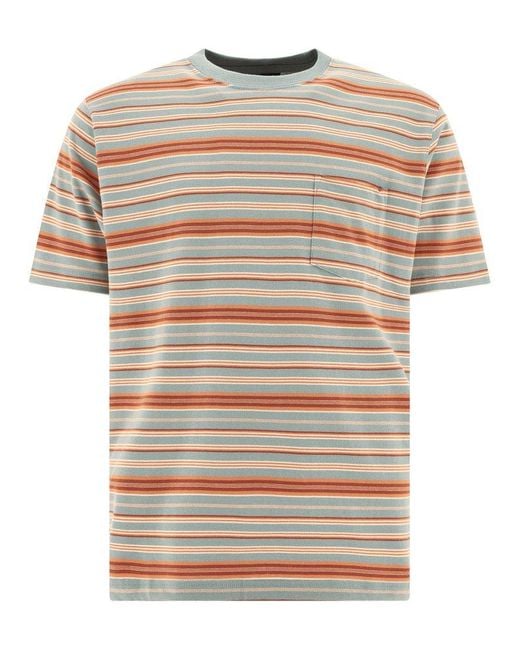 Beams Plus Natural Stripe Pocket Tee for men