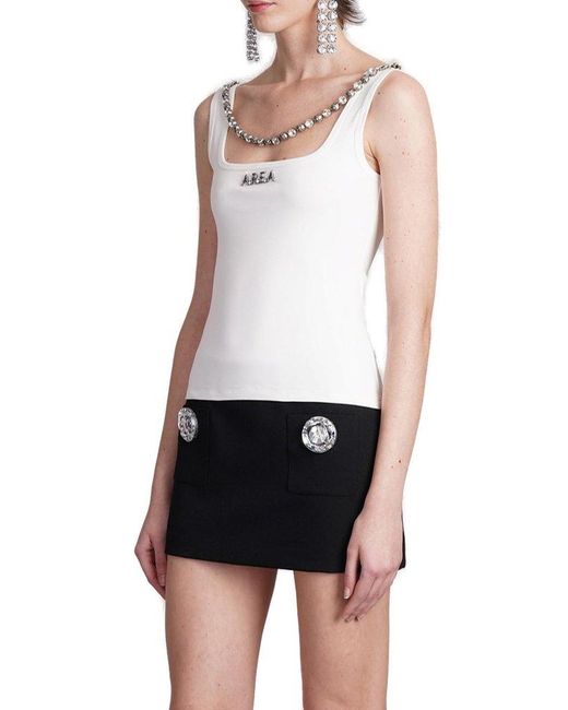 Area White Logo-plaque Embellished Tank Top
