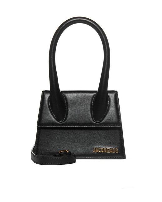 jacquemus black le chiquito moyen top handle bag