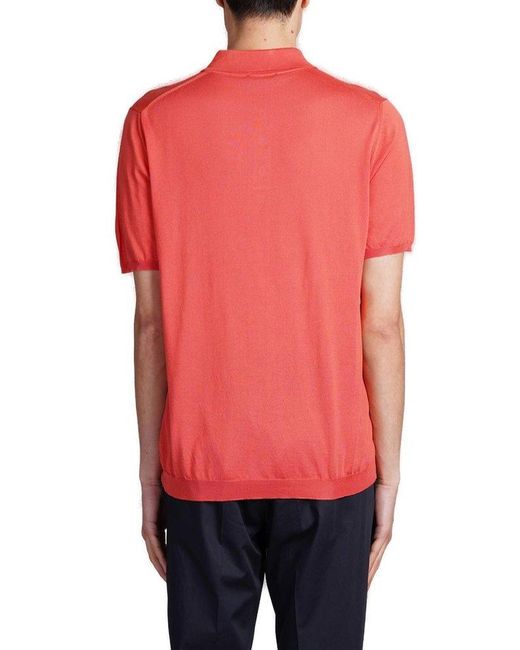Roberto Collina Red Short-sleeve Polo Shirt for men