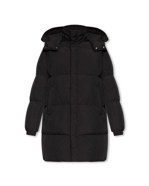 DIESEL Funnel Neck Hooded Coat in Black for Men Lyst