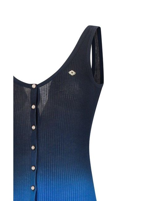 Casablanca Blue Gradient Rib Dress