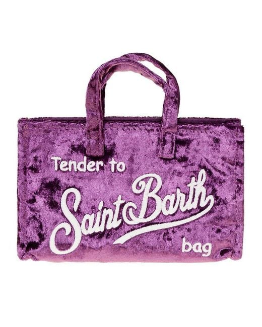 Mc2 Saint Barth Purple Logo Shoulder Bag