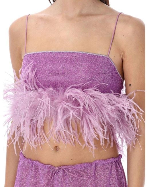 Oseree Purple Lumière Feather Top