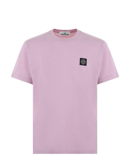 Stone Island Pink Short Sleeve T-shirt for men