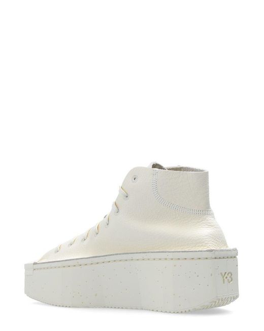 Y-3 White Brick Court High-top Sneakers