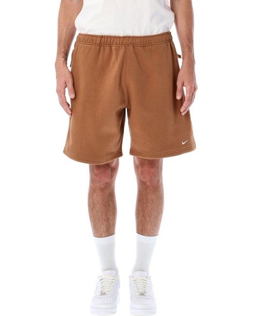 Nike Brown Solo Swoosh Straight Leg Shorts for men