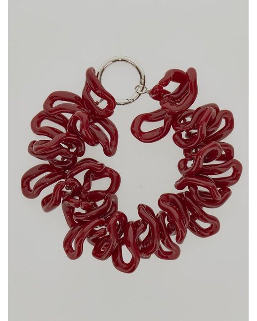 Dries Van Noten Red Chained Necklace
