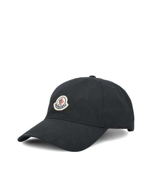 Moncler Black Baseball Logo Cap for men