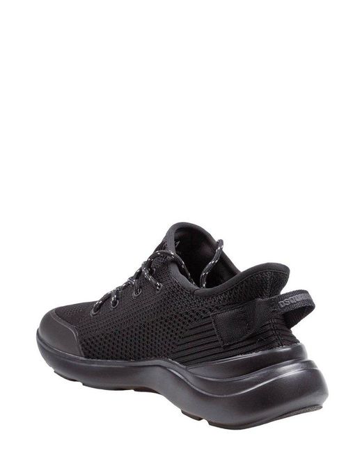 【送料&関税込】Dsquared2 Logo-embossed Lace-up Sneakers DSquared² Logo-Embossed Lace-Up Sneakers in Black for Men | Lyst