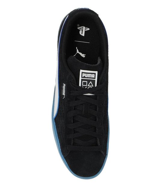 PUMA Black X Playstation Logo-patch Lace-up Sneakers for men