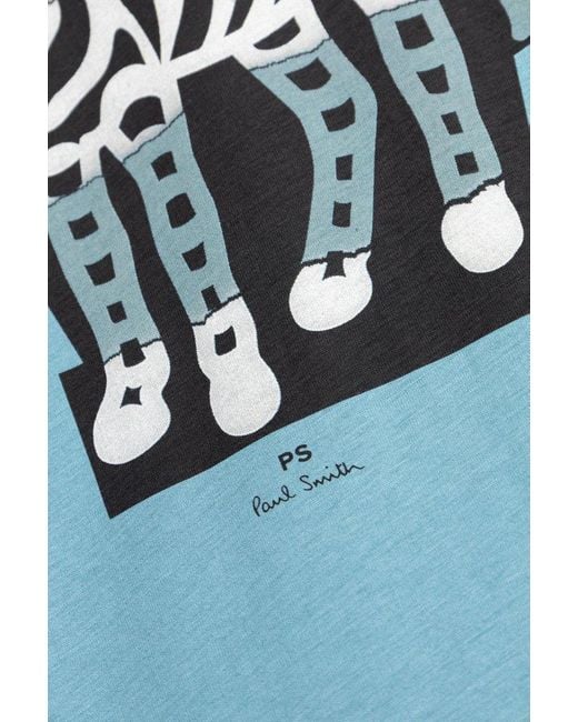 Paul Smith Black Zebra Printed Crewneck T-Shirt for men