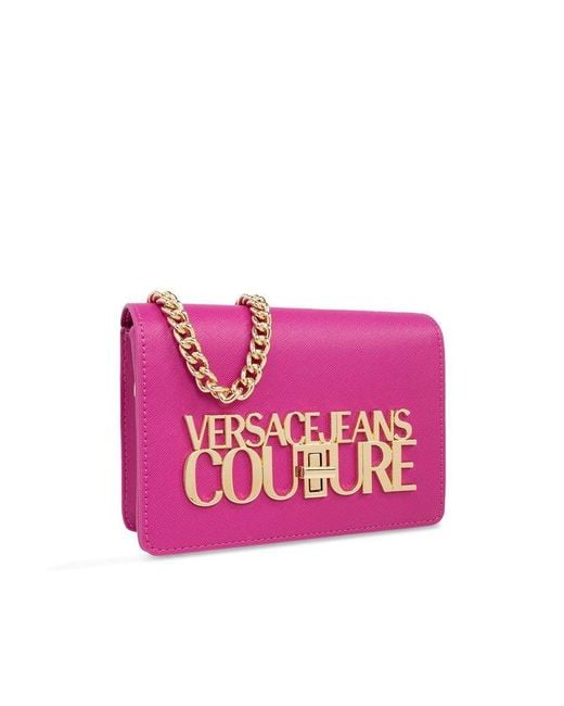 Versace Jeans Pink Shoulder Bag With Logo