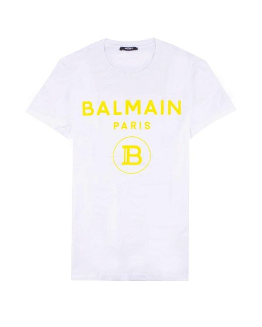 balmain white t shirt mens