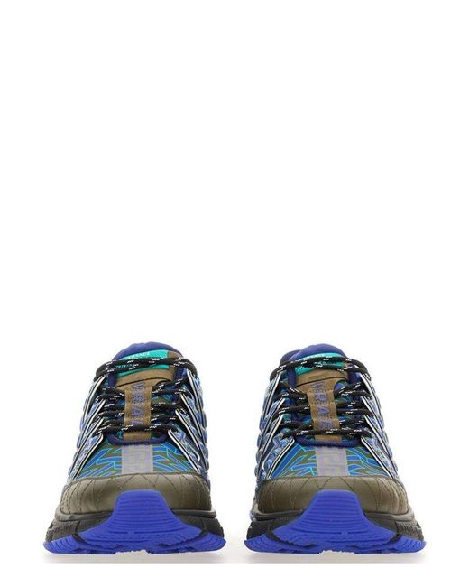 Versace Blue Trigreca Panelled Chunky Sneakers for men