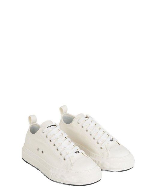 DSquared² White Round-toe Lace-up Sneakers for men