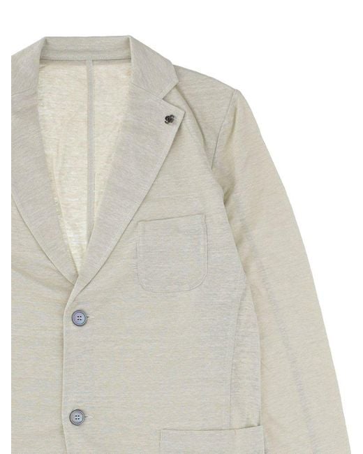 Gran Sasso White Single-Breasted Tailored Blazer for men
