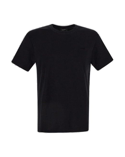A.P.C. Black Lewis Crewneck T-shirt for men