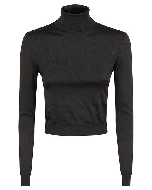 Ralph Lauren Black Collection Roll-neck Cropped Knitted Jumper