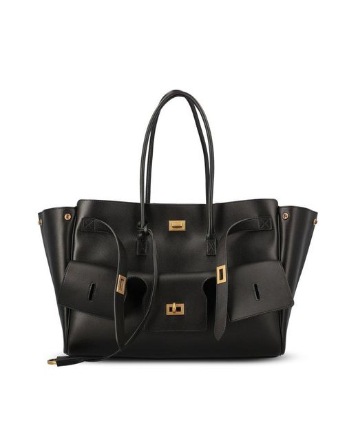 Balenciaga Black Bel Air Twist-Lock Medium Tote Bag