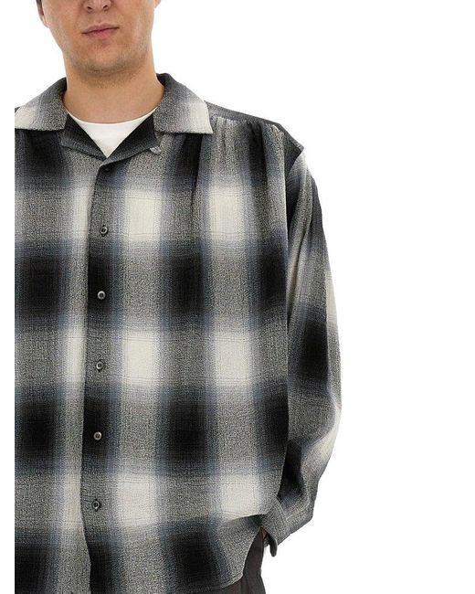 A.I.E. Black Classic Checkered Shirt for men