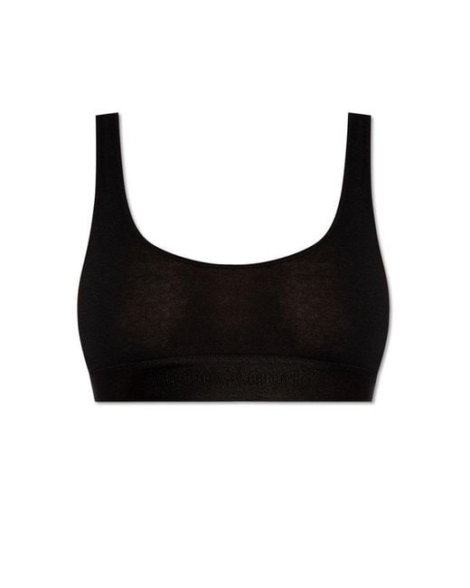 Logo Tape Bra in black - Palm Angels® Official