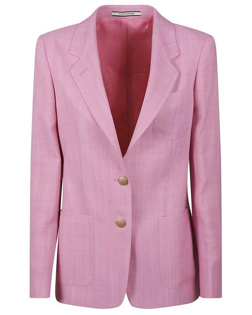 Tagliatore Pink Single-Breasted Tailored Blazer