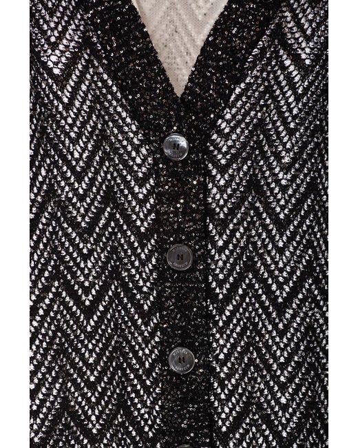 Missoni Black Oversized Sequin Mesh Cardigan