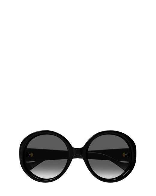 Gucci Black Round Frame Sunglasses
