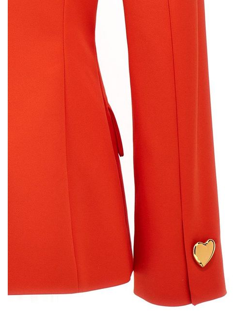 Moschino Red Heart Buttons Jackets