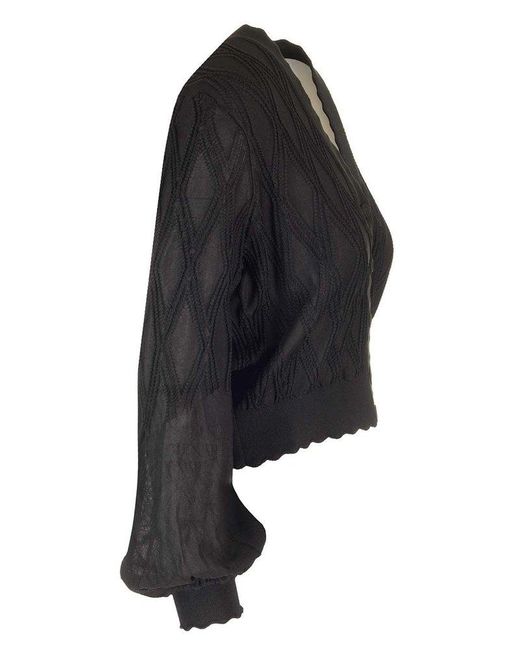 Diane von Furstenberg Black Pomela Cardigan