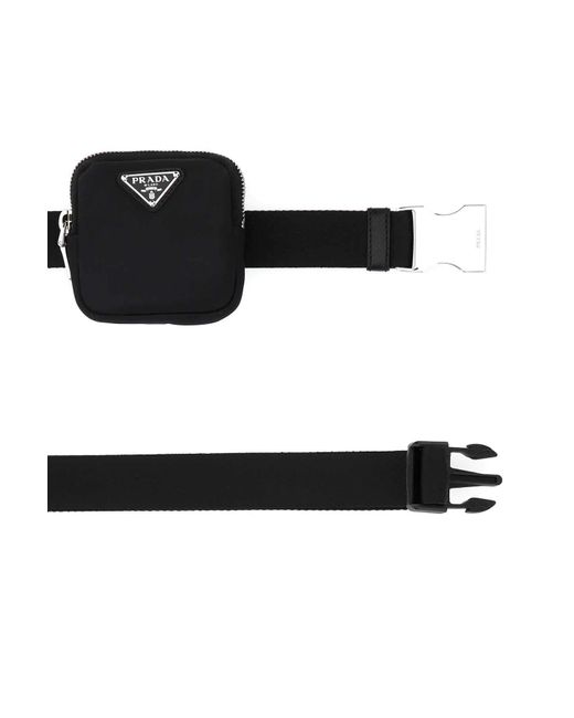 prada logo plaque belt