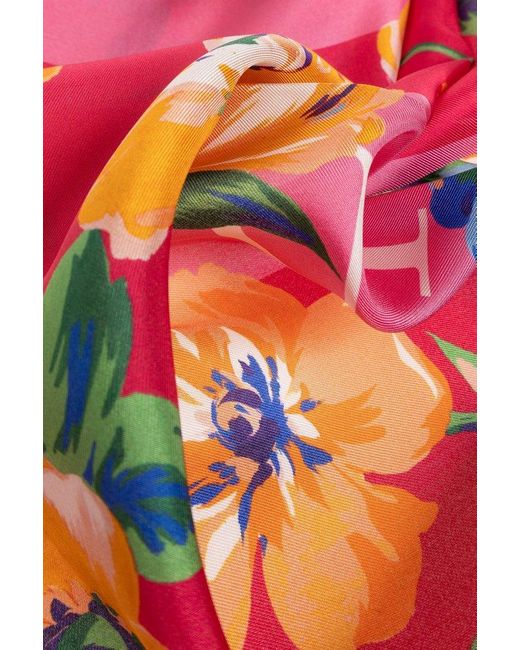 Moschino Pink Floral Scarf,