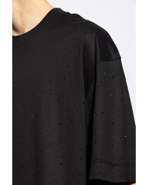 Emporio Armani Black T-shirt With Crystals, for men